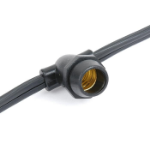 100' Black Commercial Grade Stringer 100 Candelabra (e12) Base Sockets