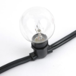 100' Black Commercial Grade Stringer 100 Candelabra (e12) Base Sockets