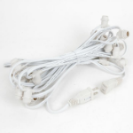 25' White Commercial Grade Stringer 25 Candelabra (e12) Base Sockets