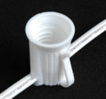 100 G50 Globe Light String Set with Frosted White Bulbs on White Wire