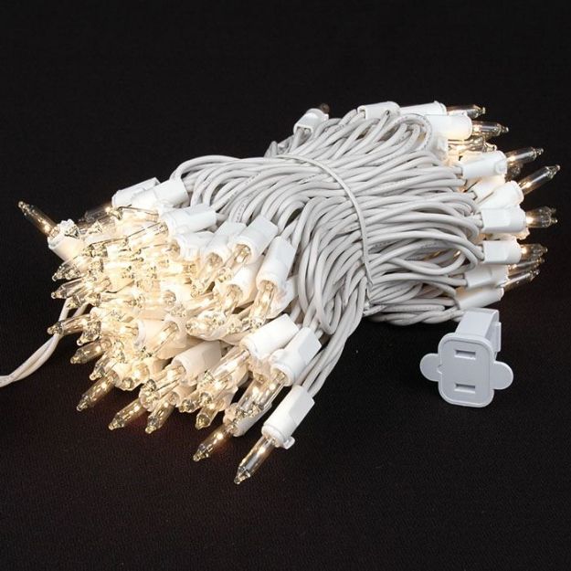 Clear 100 Light Random Twinkle Mini Lights 34' White Wire