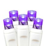 20 LED Battery Operated Lights Purple White Wire