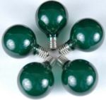 100 G50 Globe Light String Set with Green Bulbs on Black Wire