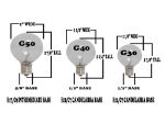 100 G50 Globe Light String Set with Yellow Bulbs on Black Wire