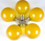 100 G50 Globe Light String Set with Yellow on Green Wire