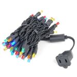 50 LED Multi LED Christmas Lights 11' Long on Black Wire