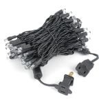 Commercial Grade Wide Angle 100 LED Pure White 34' Long Black Wire