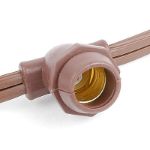 25' Brown Commercial Grade Stringer 25 Candelabra (e12) Base Sockets