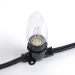 Red Smooth Glass C9 LED Bulbs - 5pk