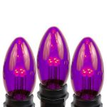 5 Pack Purple Smooth Glass C9 LED Bulbs