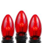 Red Smooth Glass C9 LED Bulbs - 5pk