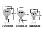 100 G30 Globe String Light Set with Orange Satin Bulbs on White Wire