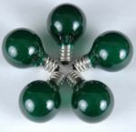 100 G30 Globe String Light Set with Green Satin Bulbs on Black Wire