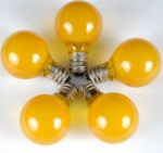 100 G30 Globe String Light Set with Yellow Satin Bulbs on Black Wire