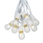 25 LED S14 Warm White Commercial Grade Light String Set on 37.5' of White Wire 