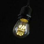 50 LED S14 Warm White Commercial Grade Light String Set on 100' of Black Wire 