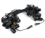 15 Clear S14 Commercial Grade Suspended Light String Set on 48' of Black Wire
