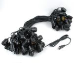 50 S14 Clear Commercial Grade Suspended Light String Set on 100' of Black Wire