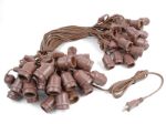 50 Clear S14 Commercial Grade Suspended Light String Set on 100' of Brown Wire 