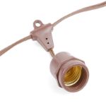 50 LED S14 Warm White Commercial Grade Suspended Light String Set on 100' of Brown Wire 