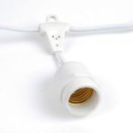 50 Clear S14 Commercial Grade Suspended Light String Set on 100' of White Wire 