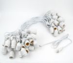 50 LED S14 Warm White Commercial Grade Suspended Light String Set on 100' of White Wire 
