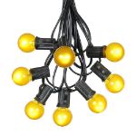 100 G30 Globe String Light Set with Yellow Satin Bulbs on Black Wire