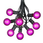 100 G40 Globe String Light Set with Purple Bulbs on Black Wire