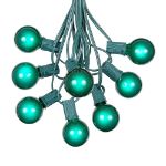 100 G40 Globe String Light Set with Green Bulbs on Green Wire