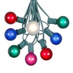 100 G40 Globe String Light Set with Multi Colored Bulbs on Green Wire