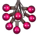 100 G50 Globe Light String Set with Purple Bulbs on Brown Wire