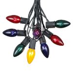 100 C9 Christmas Light Set - Assorted Bulbs - Black Wire