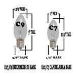 100 C9 Ceramic Christmas Light Set - White - Black Wire