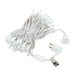 Commercial Grade Wide Angle 100 LED Warm White 34' Long White Wire