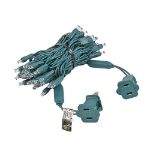 50 LED Warm White LED Christmas Lights 11' Long on Green Wire