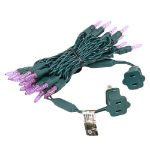 35 Light Traditional T5 Purple LED Mini Lights Green Wire