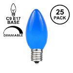 Blue Ceramic Opaque C9 7 Watt Bulbs 25 Pack