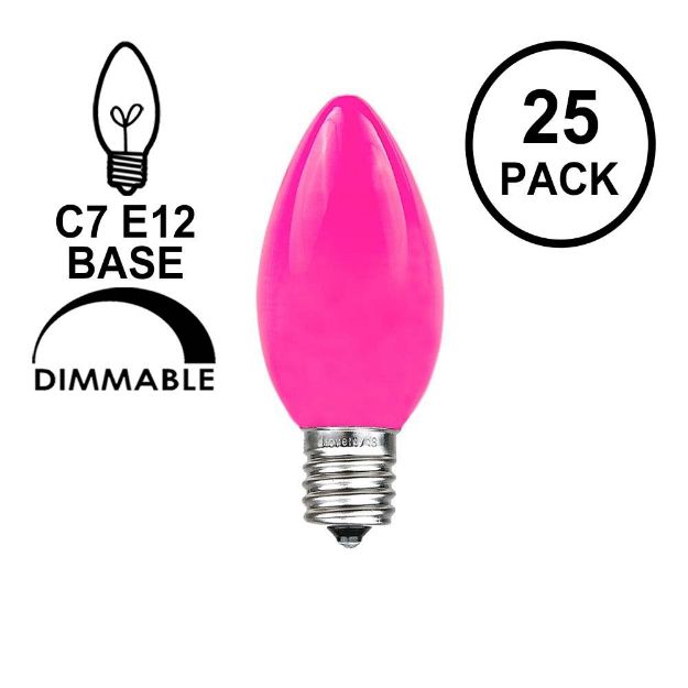 Pink Ceramic Opaque C7 5 Watt Replacement Bulbs 25 Pack