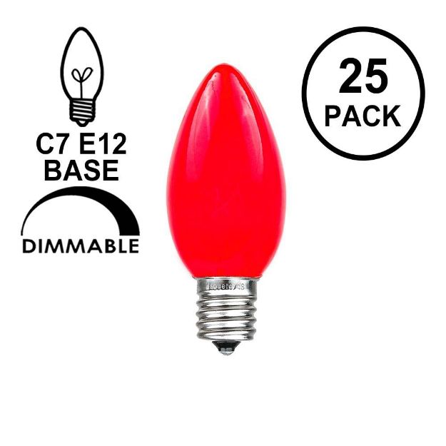 Red Ceramic Opaque C7 5 Watt Replacement Bulbs 25 Pack