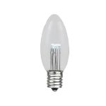 5 Pack Pure White Smooth Glass C9 LED Bulbs