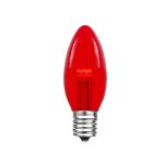 5 Pack Red Smooth Glass C9 LED Bulbs