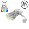 50 LED Warm White LED Christmas Lights 11' Long on White Wire