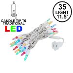 35 Light Traditional T5 Multi LED Mini Lights White Wire