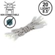 20 Light Non Connectable Warm White LED Mini Lights White Wire