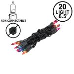 Non Connectable Multi Black Wire Mini Lights 20 Light 8.5'