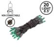 Non Connectable Green Brown Wire Mini Lights 20 Light 8.5'