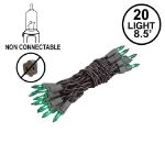 Non Connectable Green Brown Wire Mini Lights 20 Light 8.5'