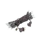 Clear 20 Light 6.5' Long Brown Wire Christmas Mini Lights