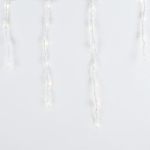 Clear 100 Light Icicle Lights White Wire Long Drops