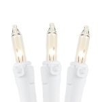 Clear 100 Light Icicle Lights White Wire Long Drops